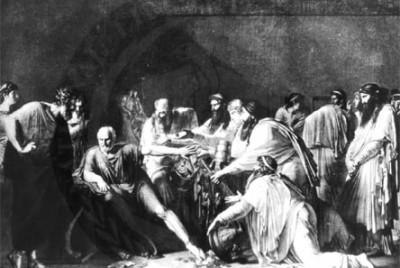 αρχαίοι Έλληνες συνομιλούν μεταξύ τους