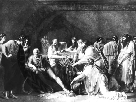 αρχαίοι Έλληνες συνομιλούν μεταξύ τους